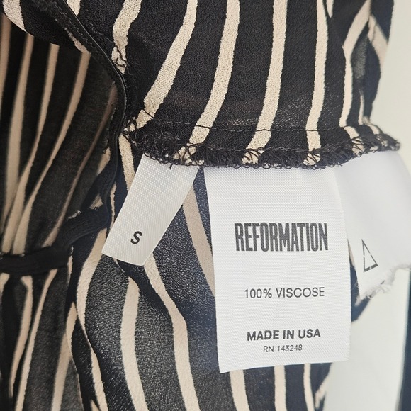 Reformation Black and White Striped Blouse - Picture 7 of 9